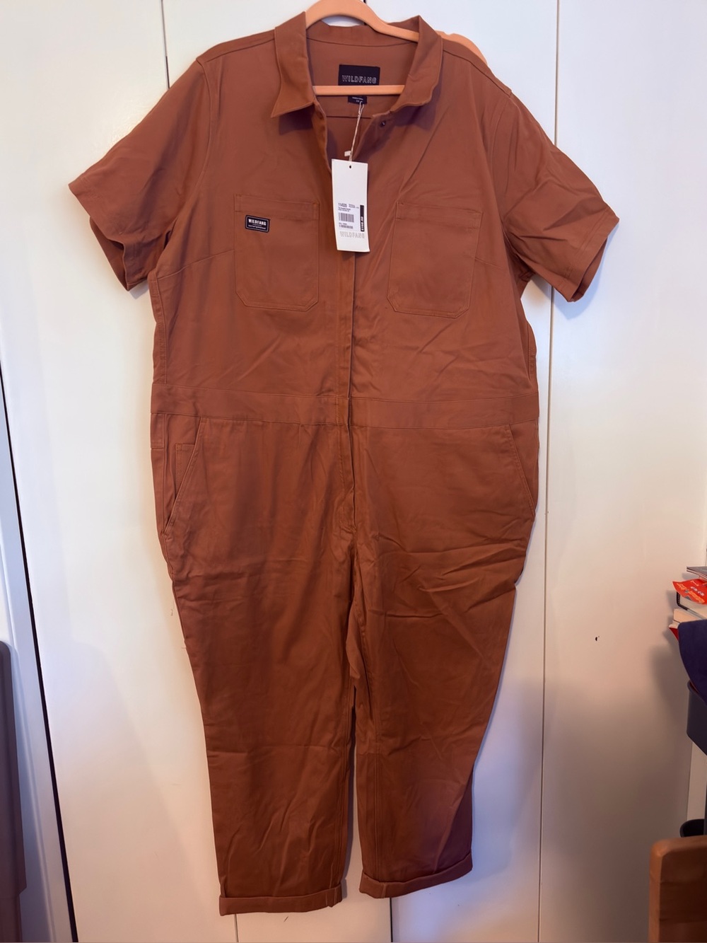 Wildfang Short-Sleeve Cotton Jumpsuit / Boilersuit
